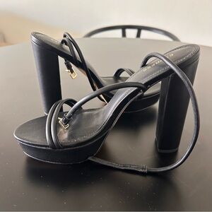 Black Single Strap Heels